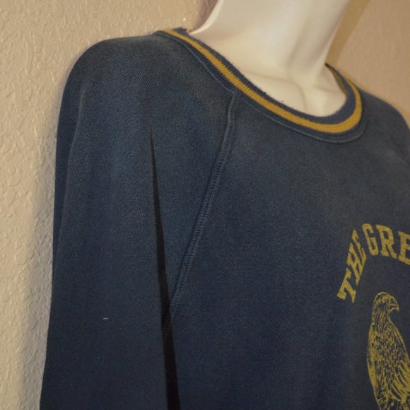 $245 Sz 1 S The Great. Navy College Hawks Long Sleeve Sweatshirt - Picture 5 of 7